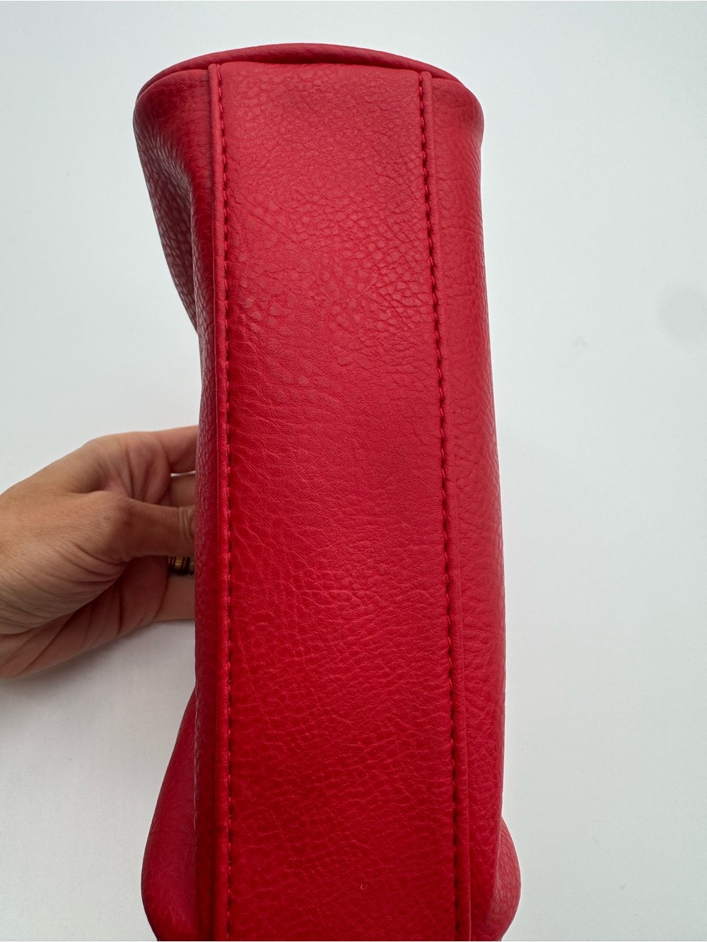 Nordstrom  red leather  Cosmetic Pouch Giani Bernini Travel Pouch - Picture 4 of 5